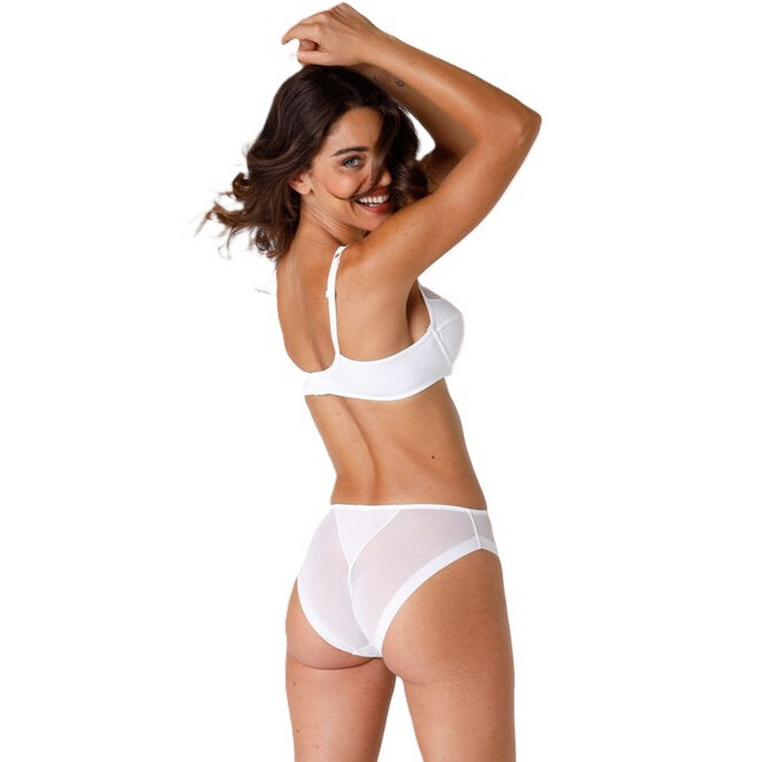 Lovable Slip midi sgambato Invisible Ultralight Bianco in microfibra e tulle