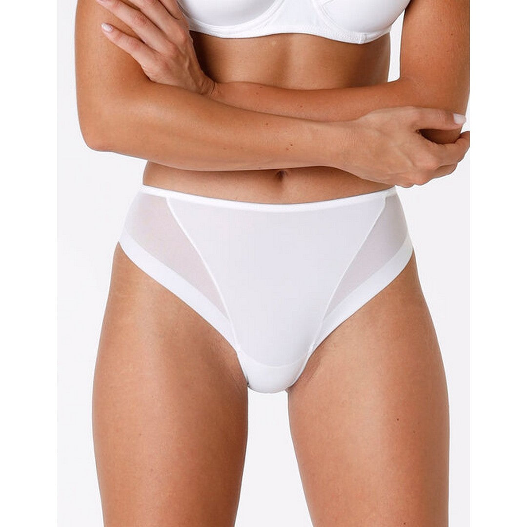 Lovable Slip midi sgambato Invisible Ultralight Bianco in microfibra e tulle