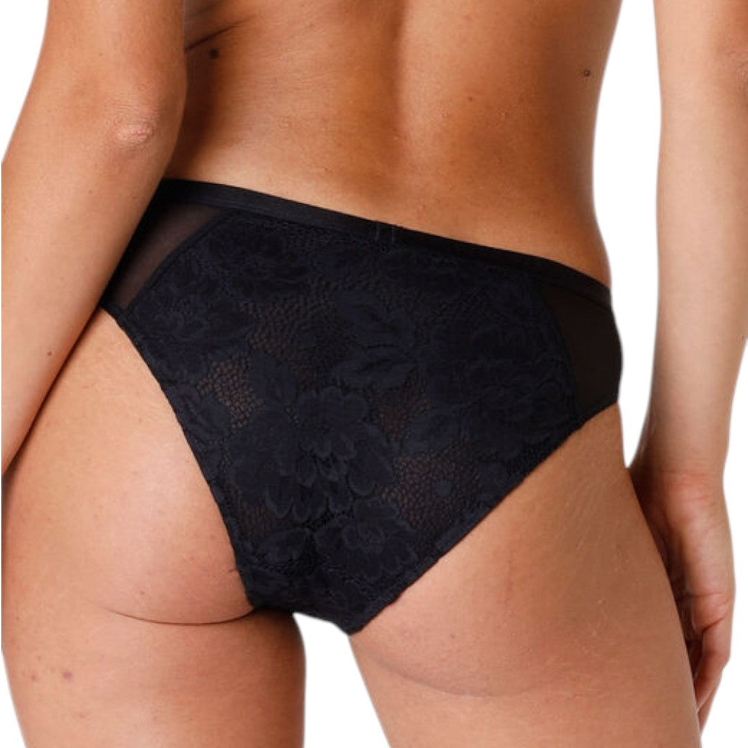 Lovable Slip Anniversary Lace in pizzo riciclato e tulle, nero 9L0CCG