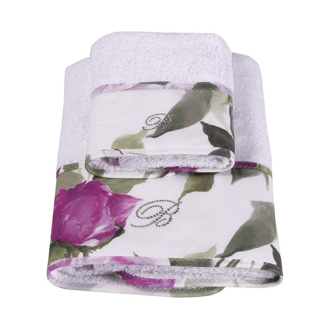 Blumarine Set Asciugamani Logo Cristalli Lampone Adele - 796402