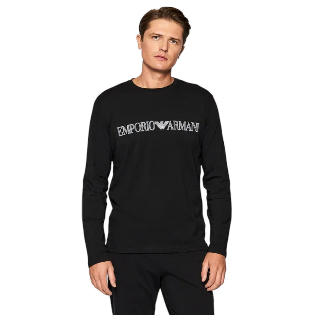 Emporio Armani Pigiama Uomo Cotone Logo Emporio Armani nero 111907 1A516 00020