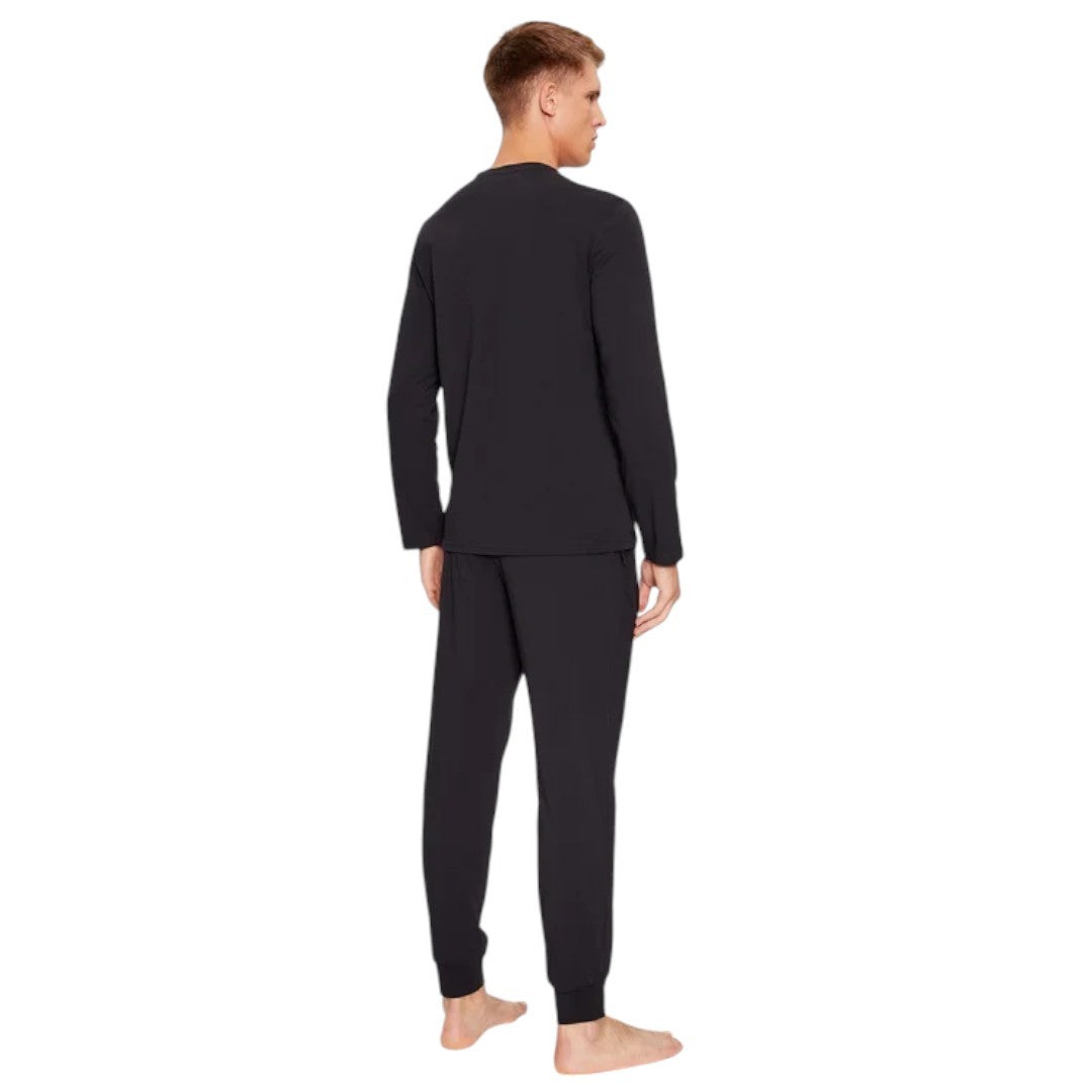 Emporio Armani Pigiama Uomo Cotone Logo Eagle Nero 112033 3F516 00020