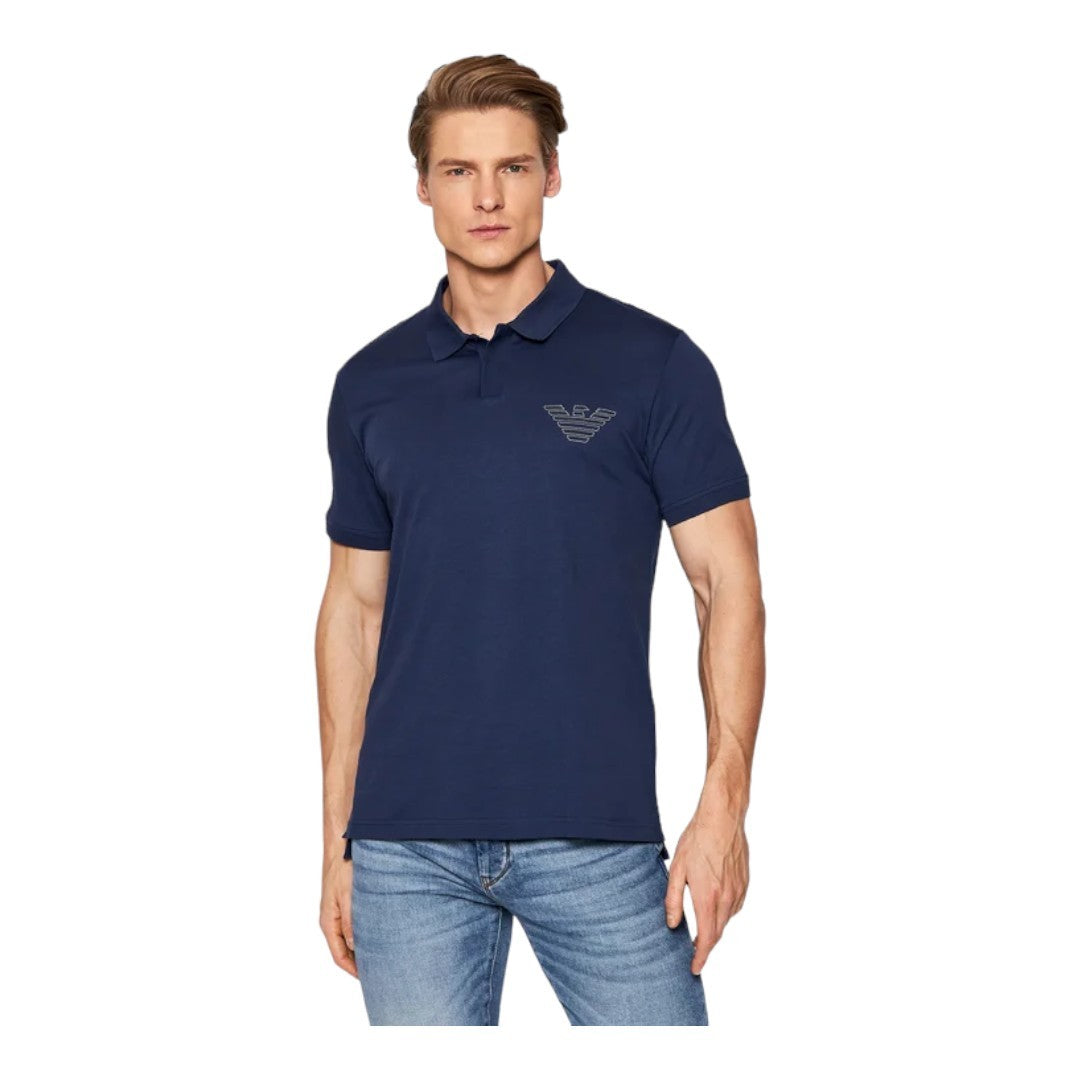 Emporio Armani Polo Uomo Beachwear Piquet Blu - 211854 2R472 90535