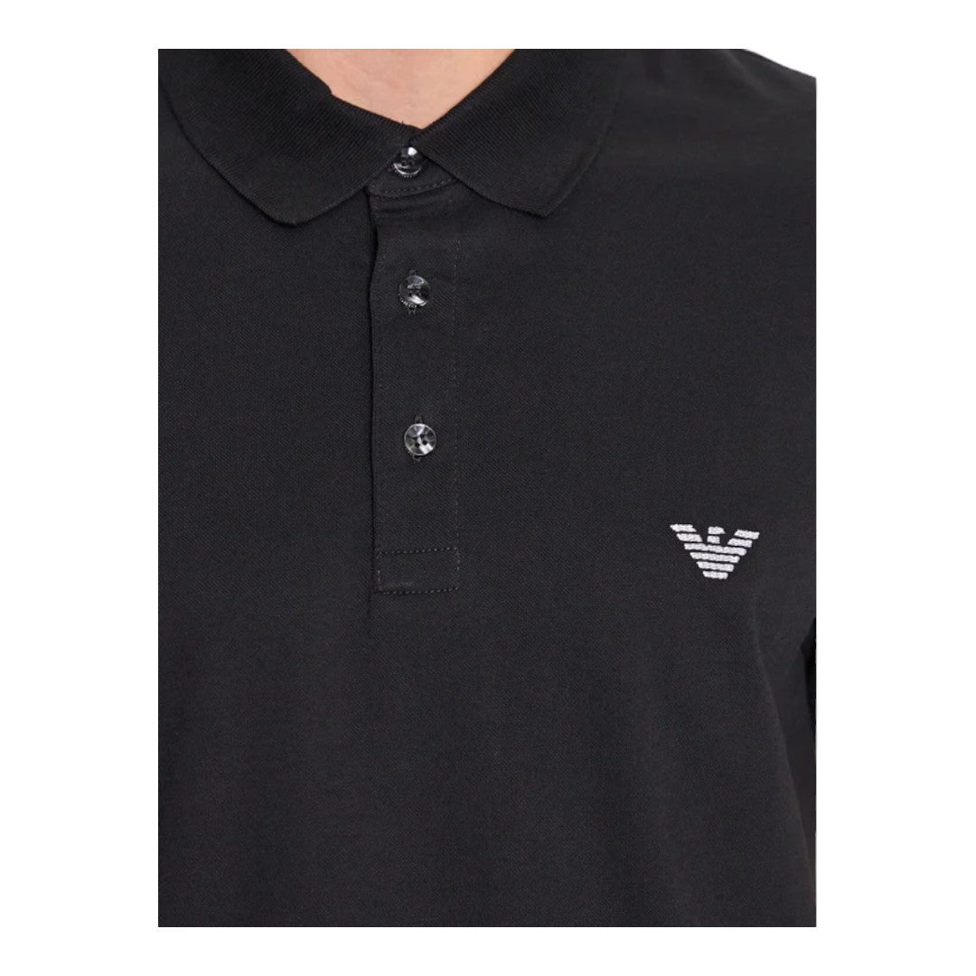 Emporio Armani Polo Uomo Beachwear Piquet Nero - 211804 3R461 00020