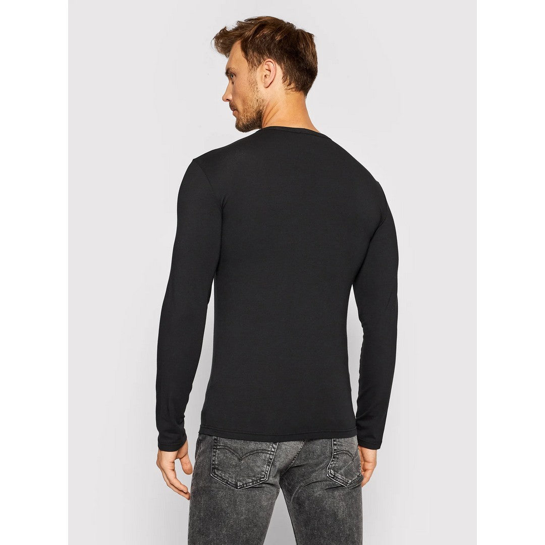 Emporio Armani T-shirt uomo manica lunga logo nero 111023 1A715 00020