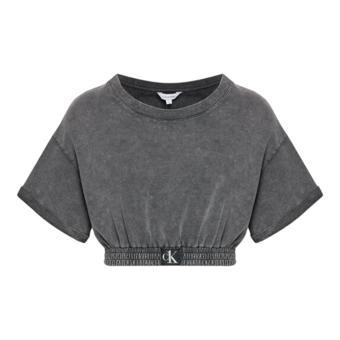 Calvin Klein Top Crop Donna Grigio - KW0KW01780 BEH