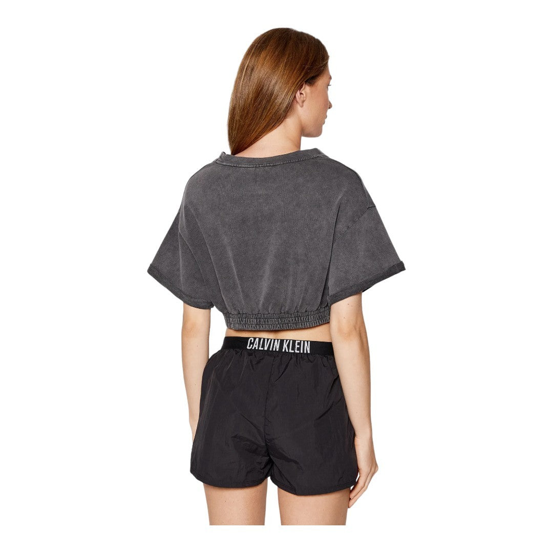 Calvin Klein Top Crop Donna Grigio - KW0KW01780 BEH