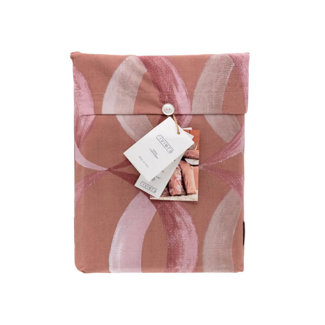 Riviera Copripiumino Robert Parure 2P Cotone Stampato Cipria - LF0709 0201