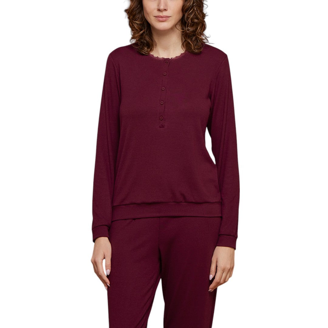 Noidinotte Pigiama Donna Costina Viscosa Bordeaux FA008427PB401