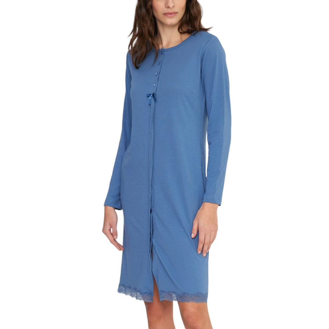 Camicia Da Notte Donna Lily Jersey Invernale Blu - LA003162PB401