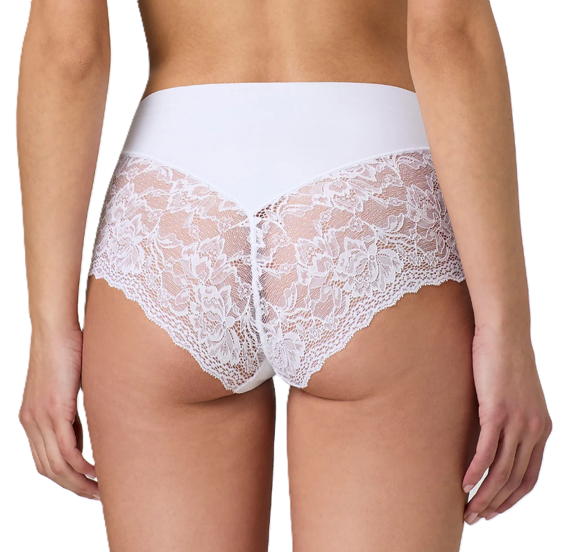 Jadea Slip donna taglio Laser con pizzo Bianco