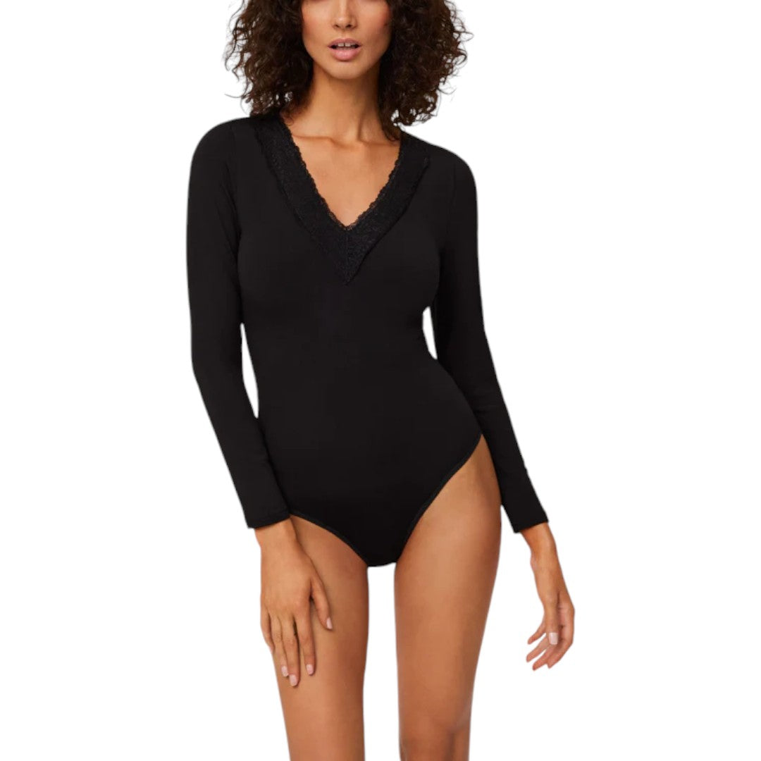 Ysabel Mora Body termico Donna Maniche Lunghe con pizzo