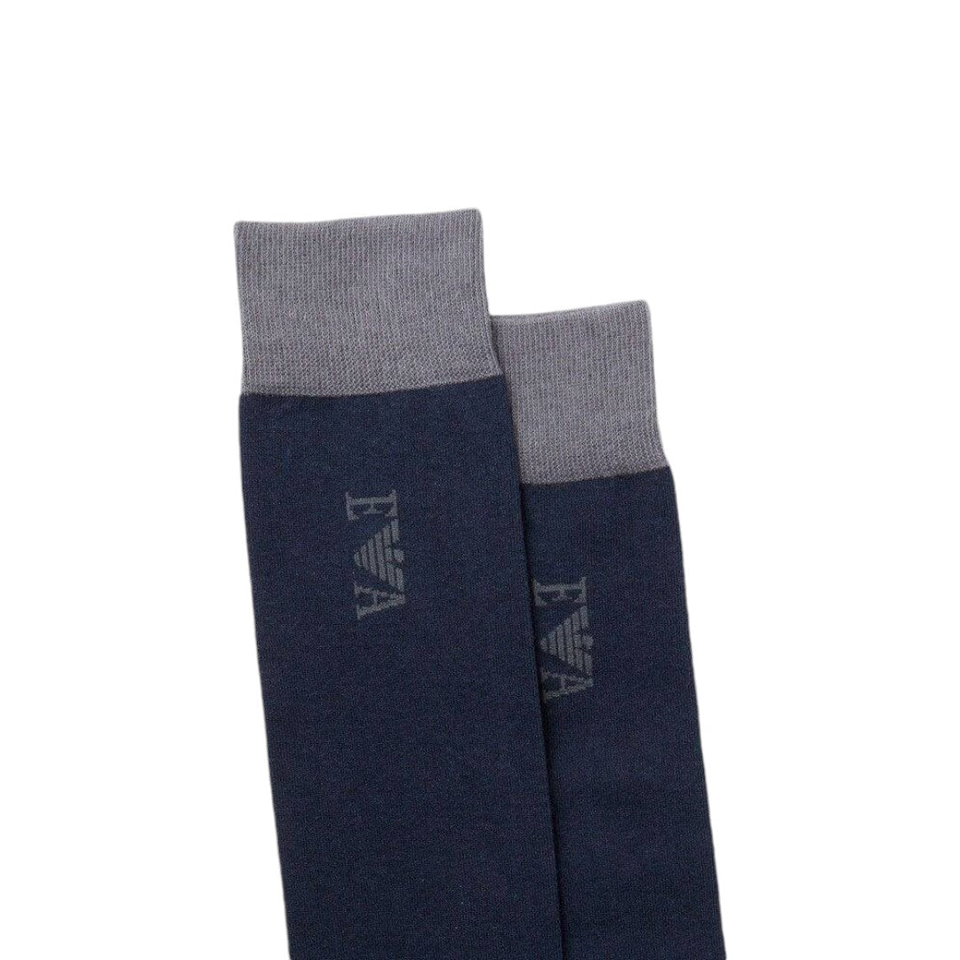 Emporio Armani 2Pack Calze Lunghe Uomo Navy/Grigio - 302301 3F283 13849