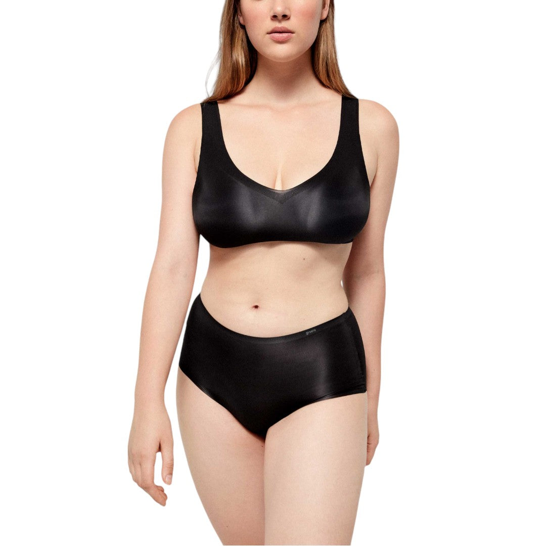 Gisela Slip Midi Invisibile Second Skin finiture termofuse taglio laser Nero