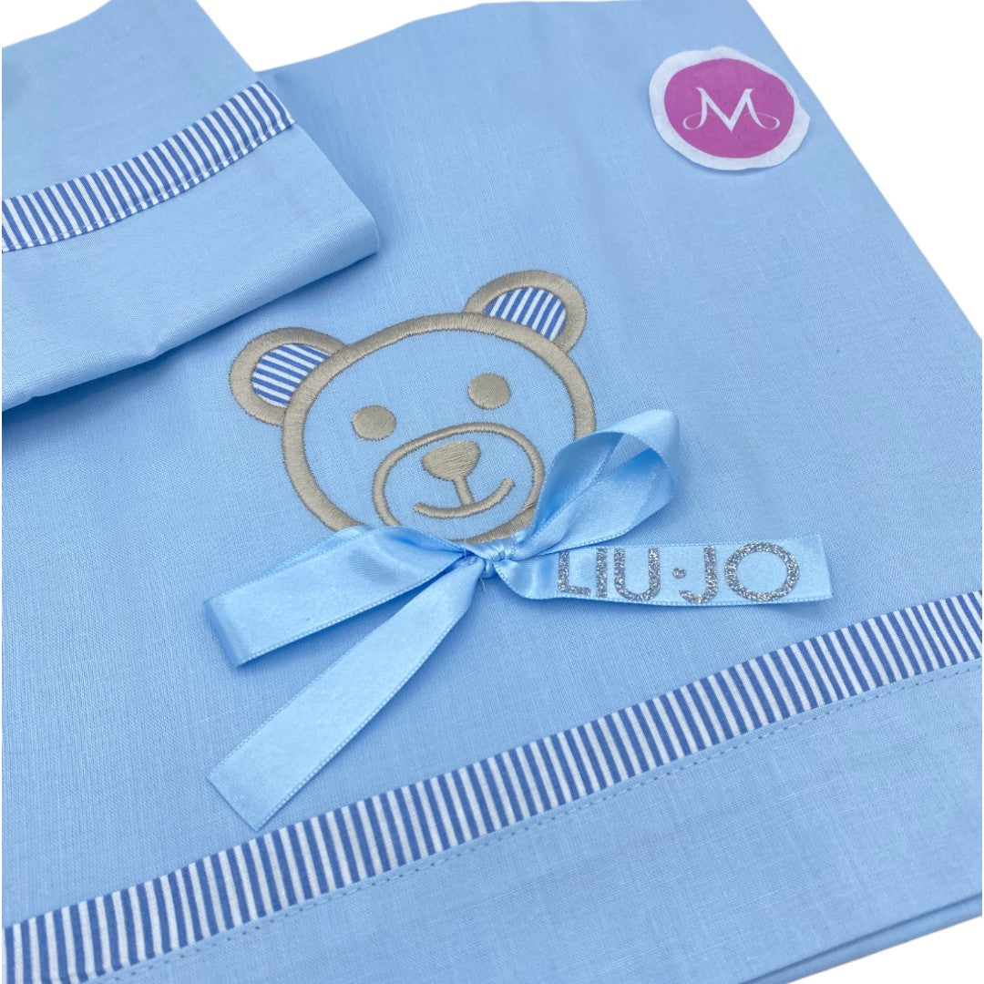 Liu Jo Baby Set 3 Pezzi Culla-Passeggino Serie Babybear Azzurro BL427C - 00068