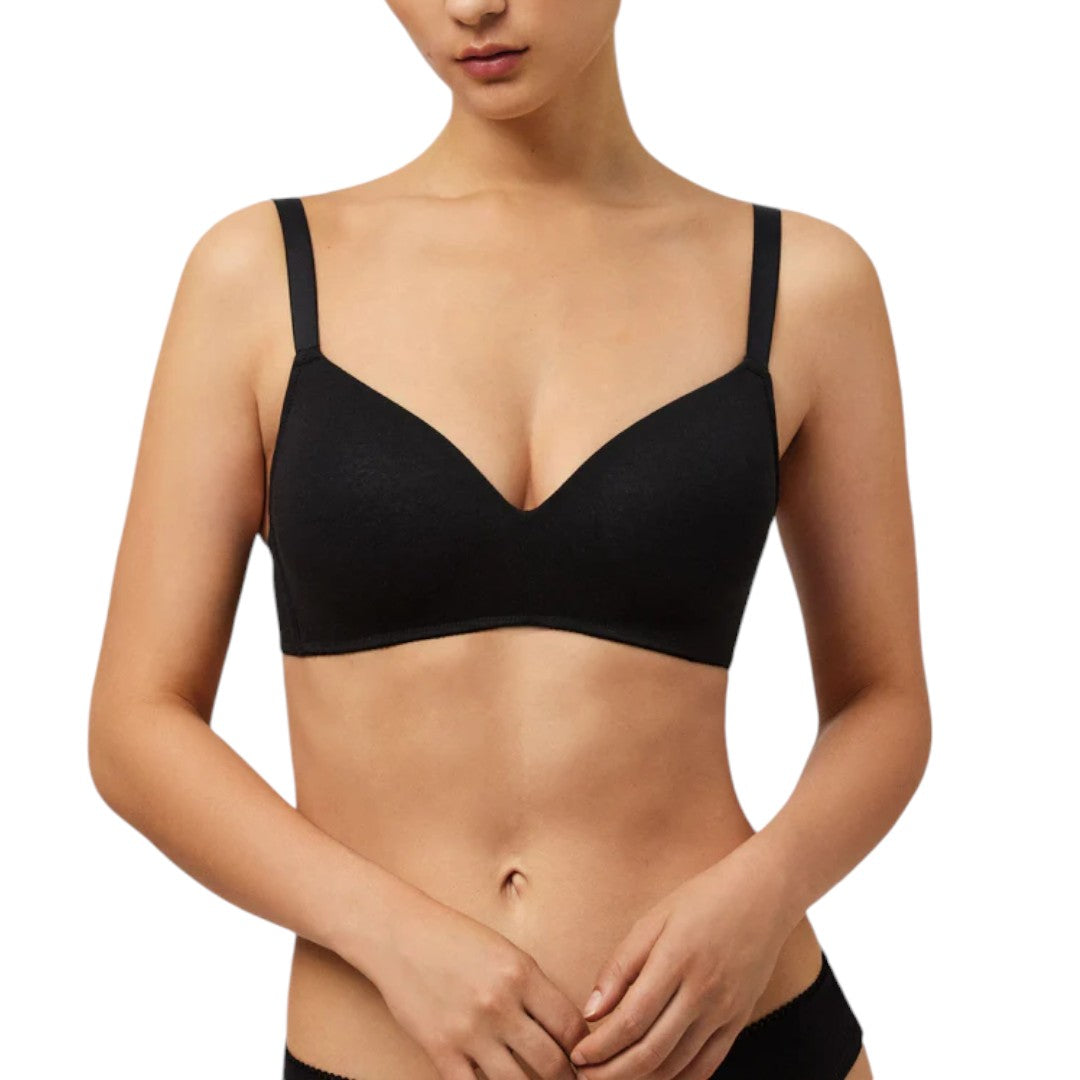 Ysabel Mora Reggiseno imbottito senza ferretto in cotone biologico 10062 nero