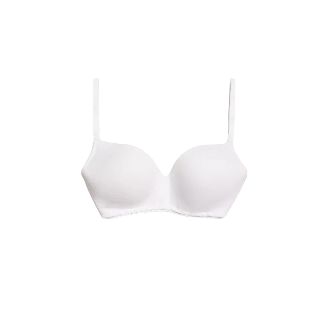 Ysabel Mora Reggiseno imbottito senza ferretto in cotone biologico 10062 bianco