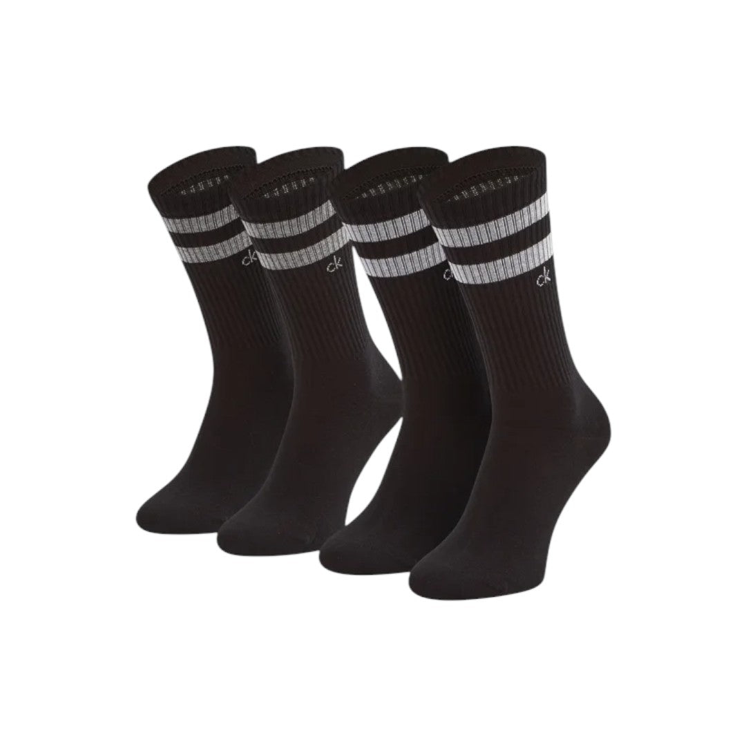Calvin Klein Uomo 2P Calzini A Metà Polpaccio A Righe Nero 701218711 001 039