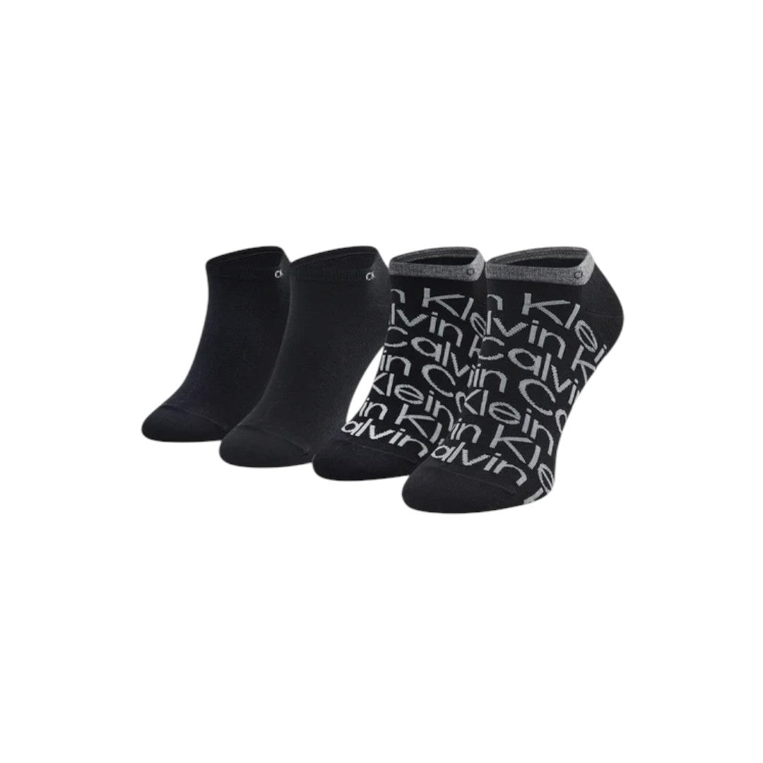 Calvin Klein Uomo 2P Calzini Alla Caviglia Nero Con Logo 701218714 001 039