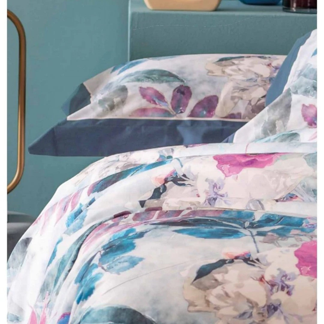 Dondi Home Notti Blu Parure Copripiumino in percalle stampato Claire Laguna