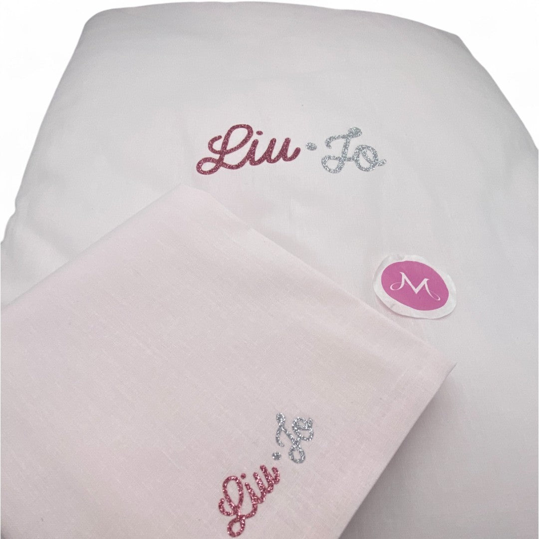 Liu Jo Baby Parure copripiumino 4pezzi lettino Glitter Bicolor Rosa BL500L 00090