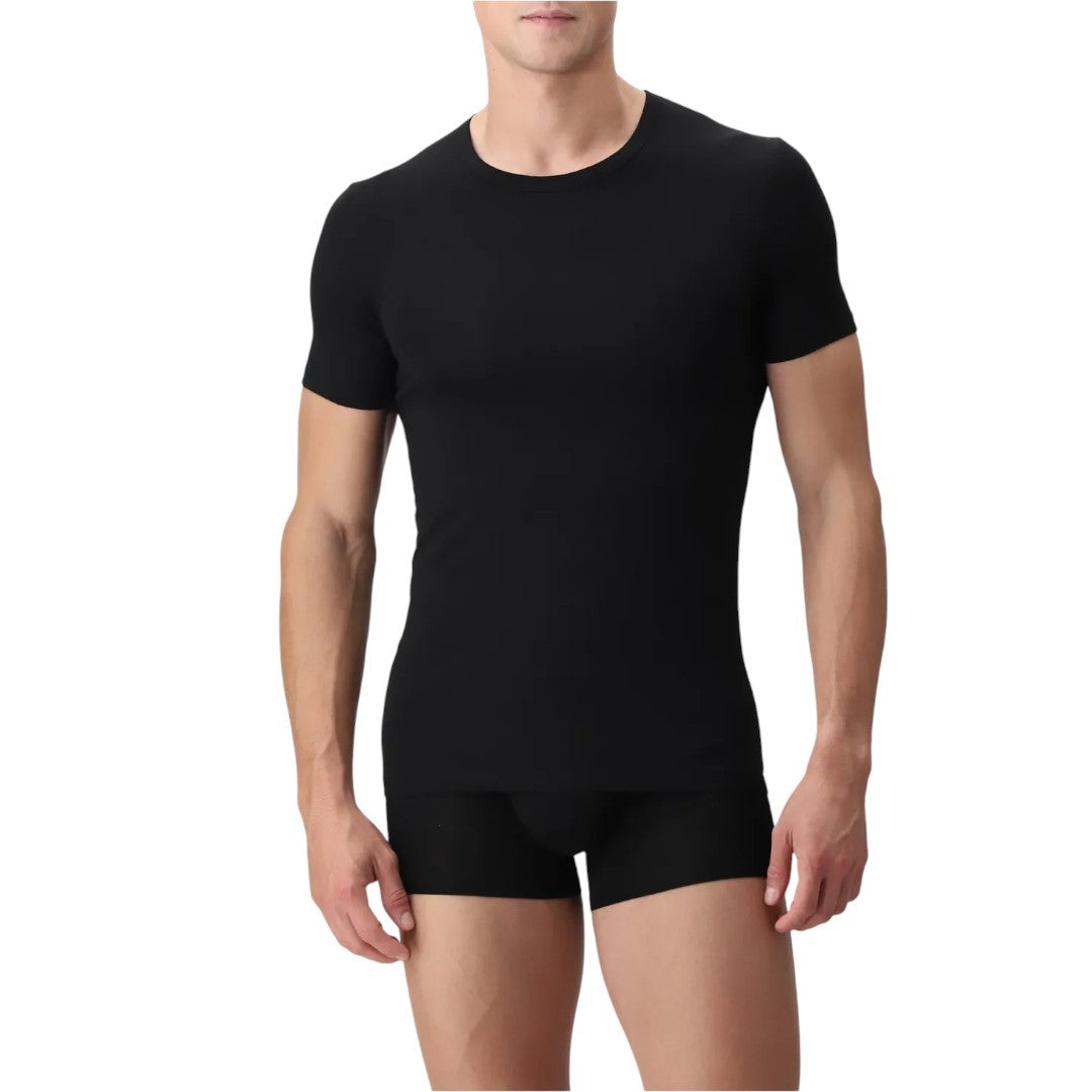 Cagi T Shirt Uomo in puro modal elasticizzato nero VCAT05255