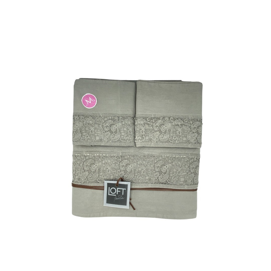 Biancoperla completo lenzuola matrimoniali tinto in filo Marrakech Grigio Perla