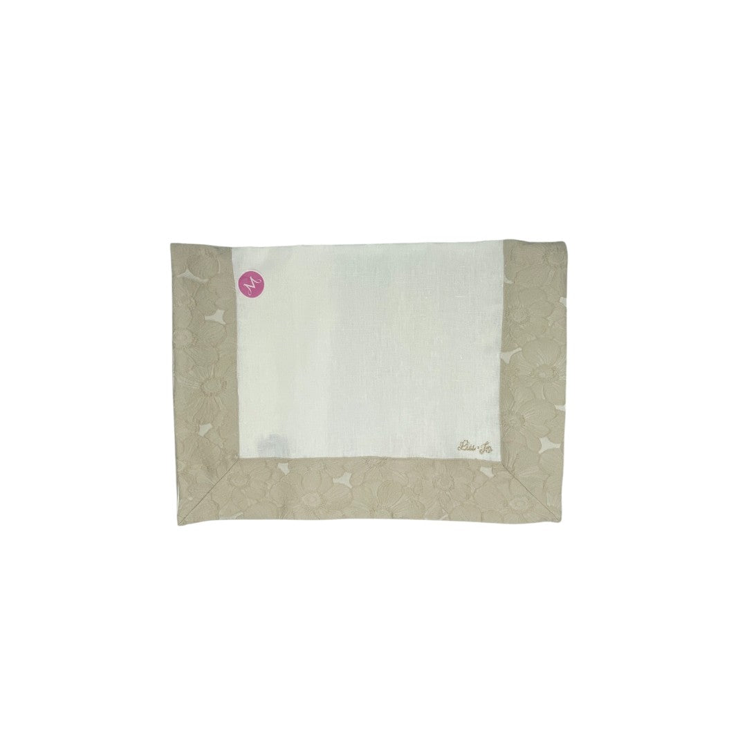 Liu Jo Runner Cassiopea 100% lino con orli ricamati Avorio Sabbia LT585B 00066