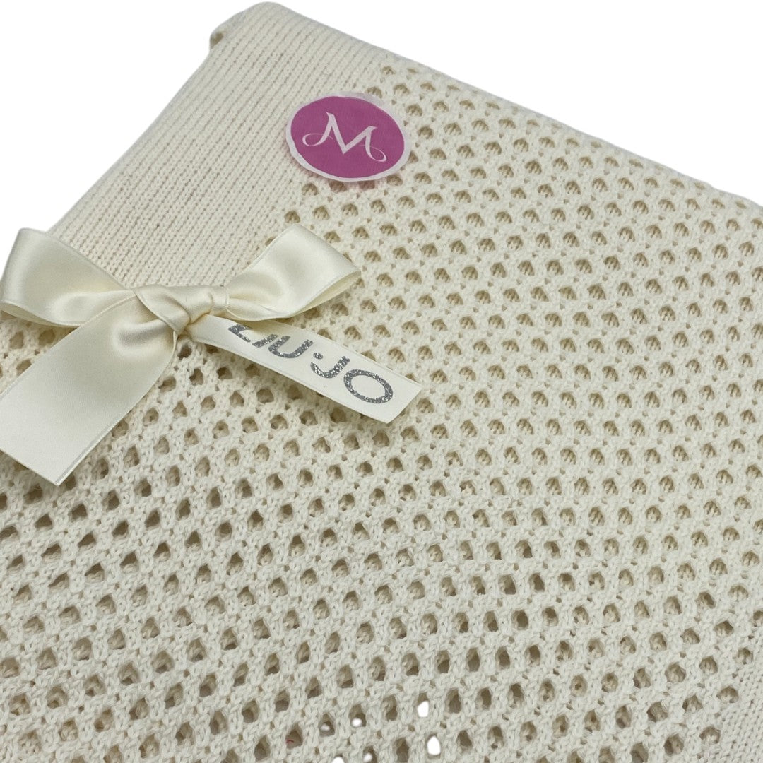 Liu Jo Baby Copertina Carrozzina in Lana Merinos Bamby Avorio BL248B 00067