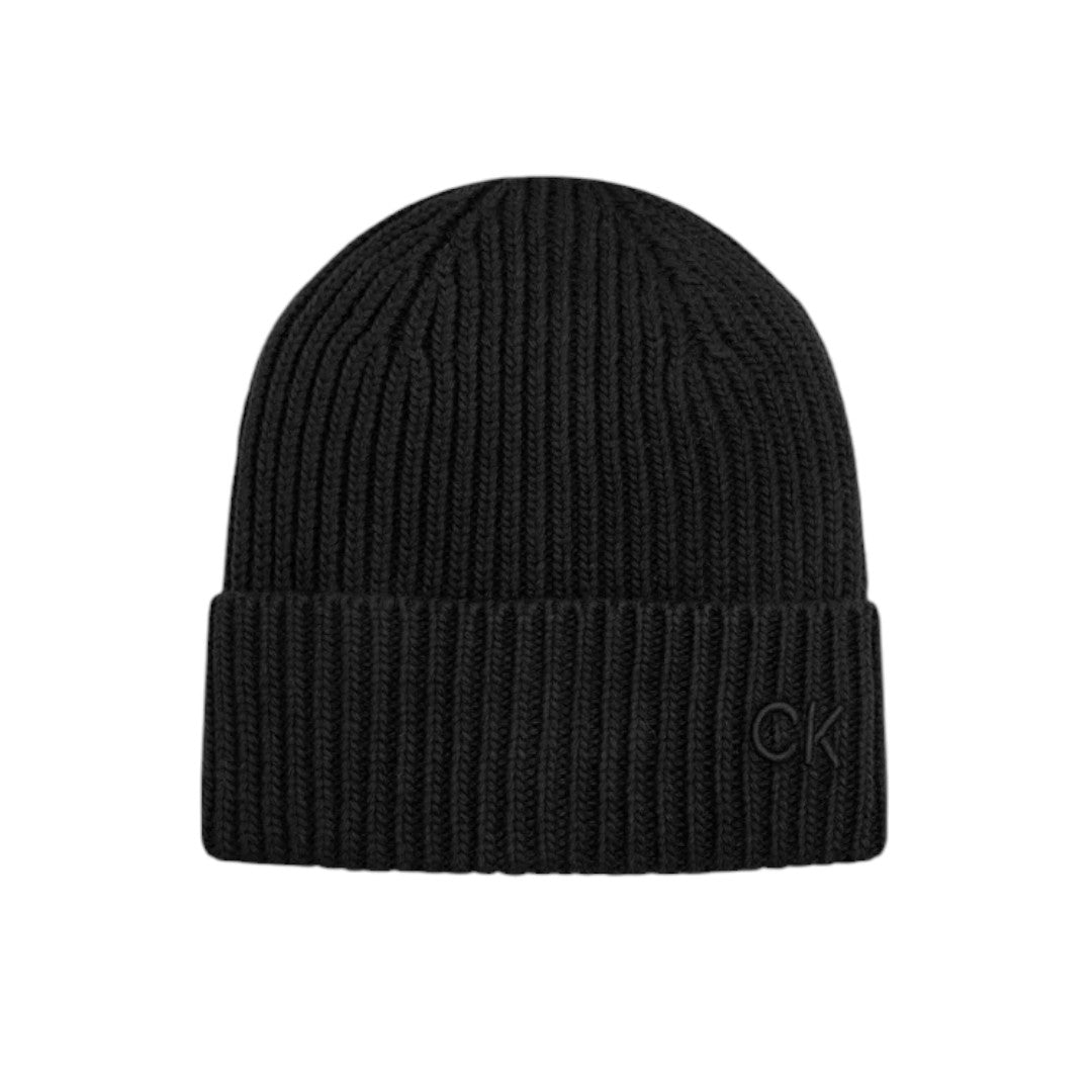 Calvin Klein Cappello Donna Ribs con risvolto Nero - K60K612033 BEH