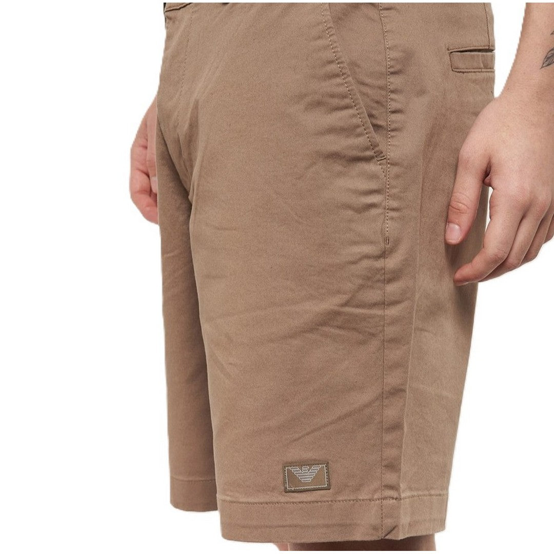 Emporio Armani Beachwear Bermuda Uomo in cotone Walnut - EM000591 AF12336 U6189