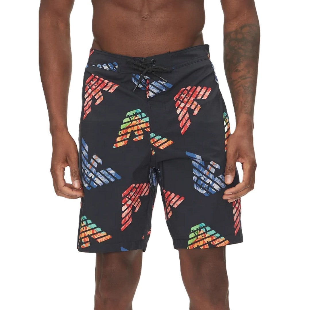 Emporio Armani Beachwear Costume pantaloncino uomo Black/Multicol Eagle-EM000689
