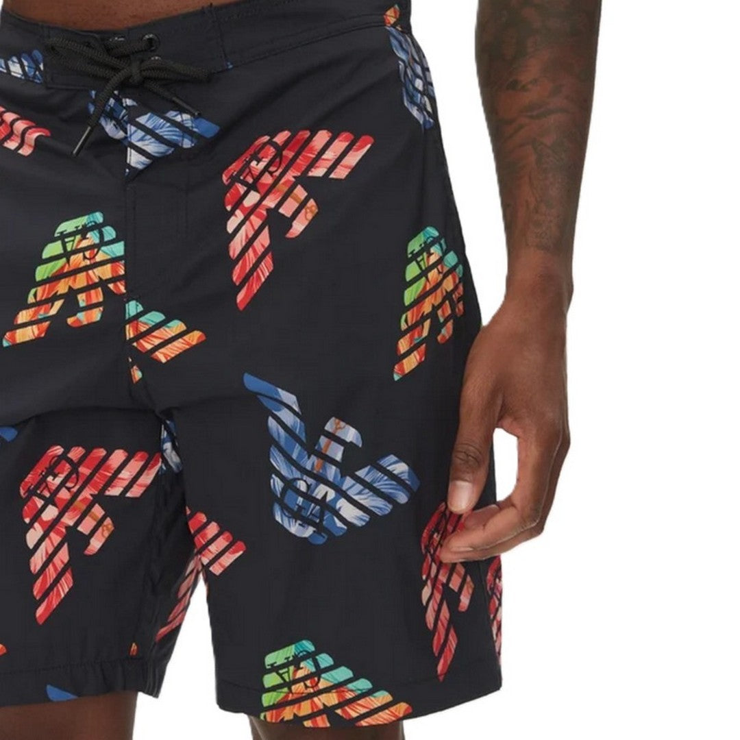 Emporio Armani Beachwear Costume pantaloncino uomo Black/Multicol Eagle-EM000689
