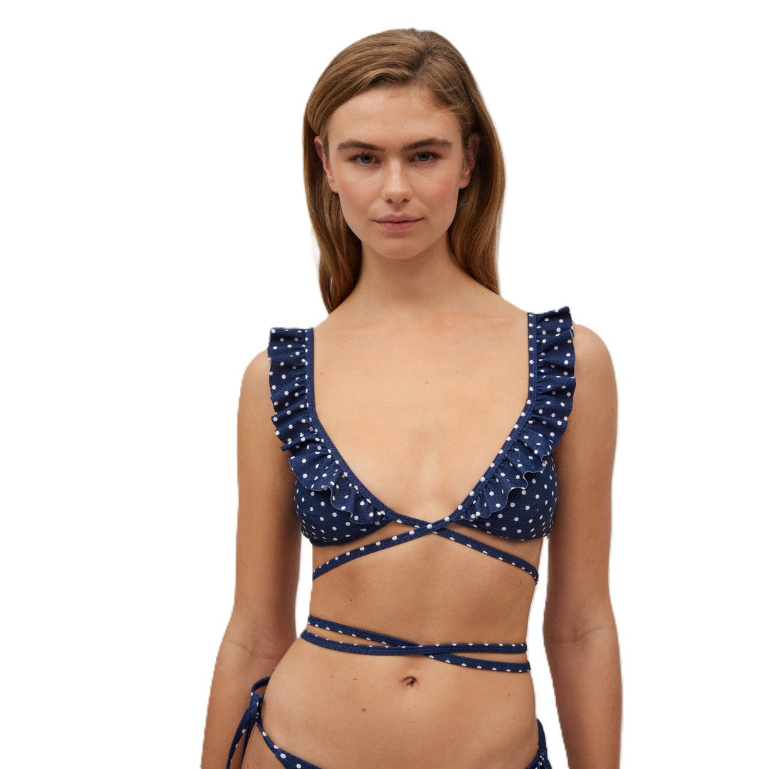 Ysabel Mora Beachwear Top Bikini A Triangolo Con Volant Donna - 82890