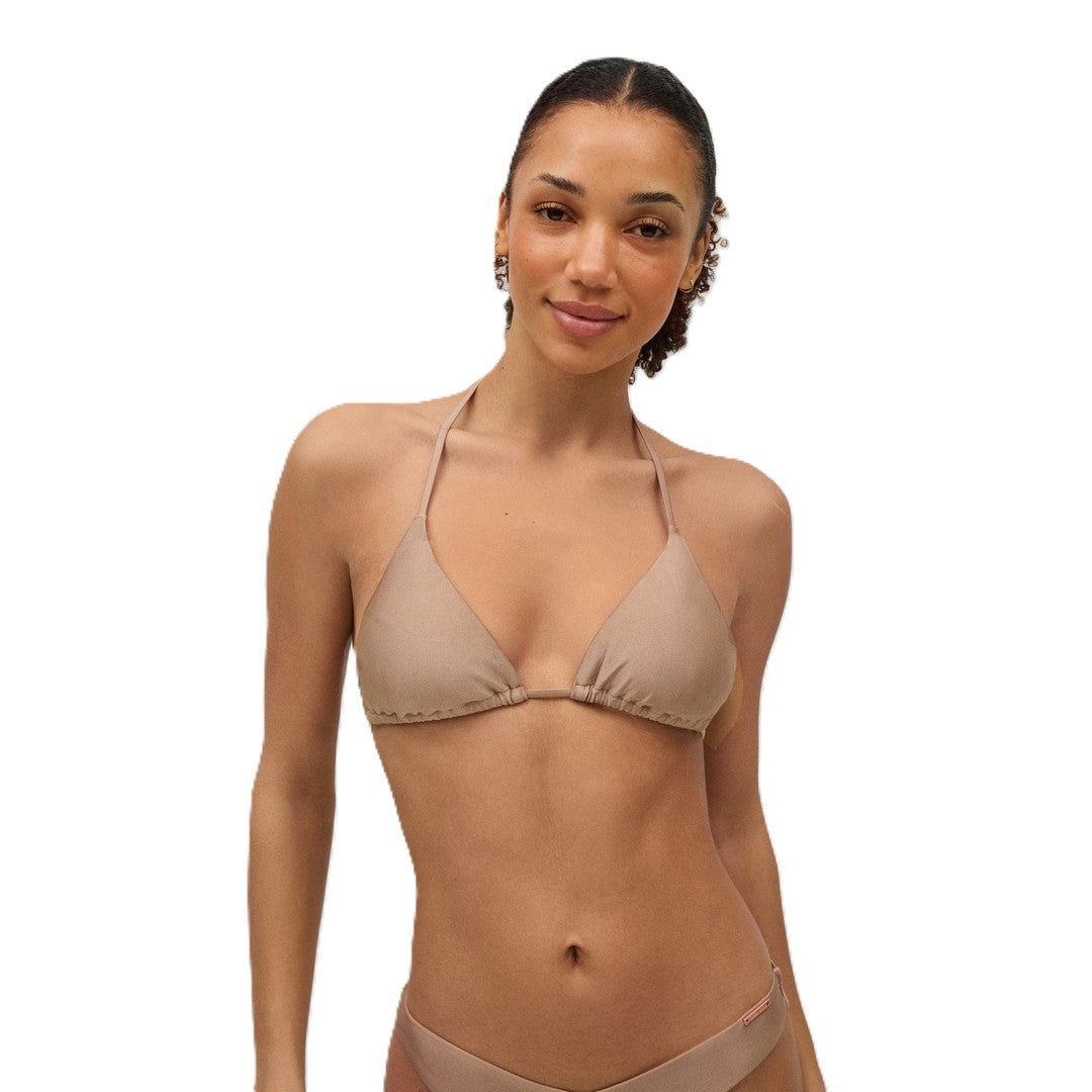 Ysabel Mora Beachwear Top Bikini A Triangolo Color Bronzo Lucido Donna - 82921