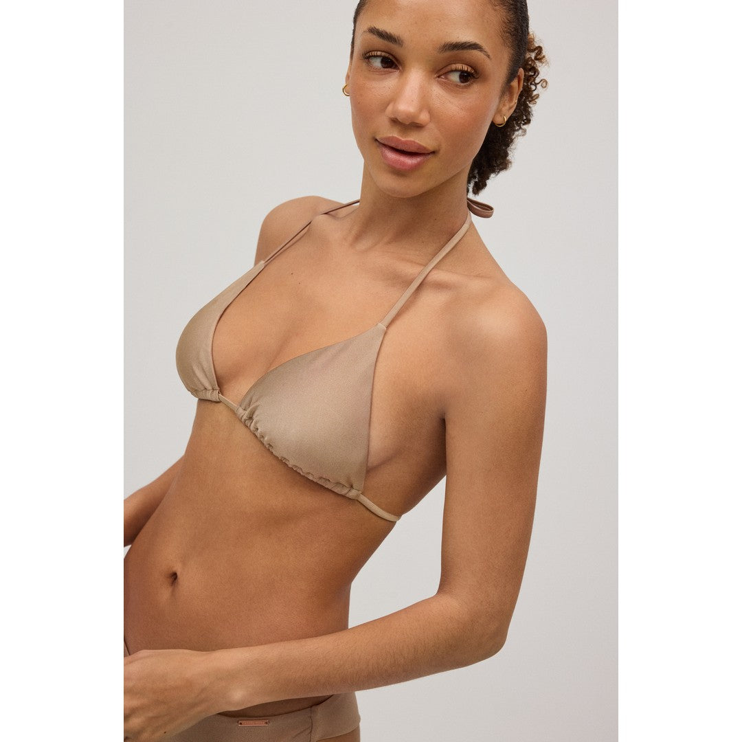 Ysabel Mora Beachwear Top Bikini A Triangolo Color Bronzo Lucido Donna - 82921