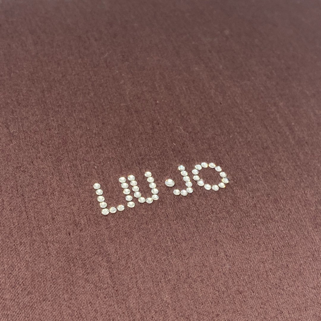 LIU-JO cuscino arredo raso di cotone 40x40 logo swarovski Tellaro LL102F Marrone