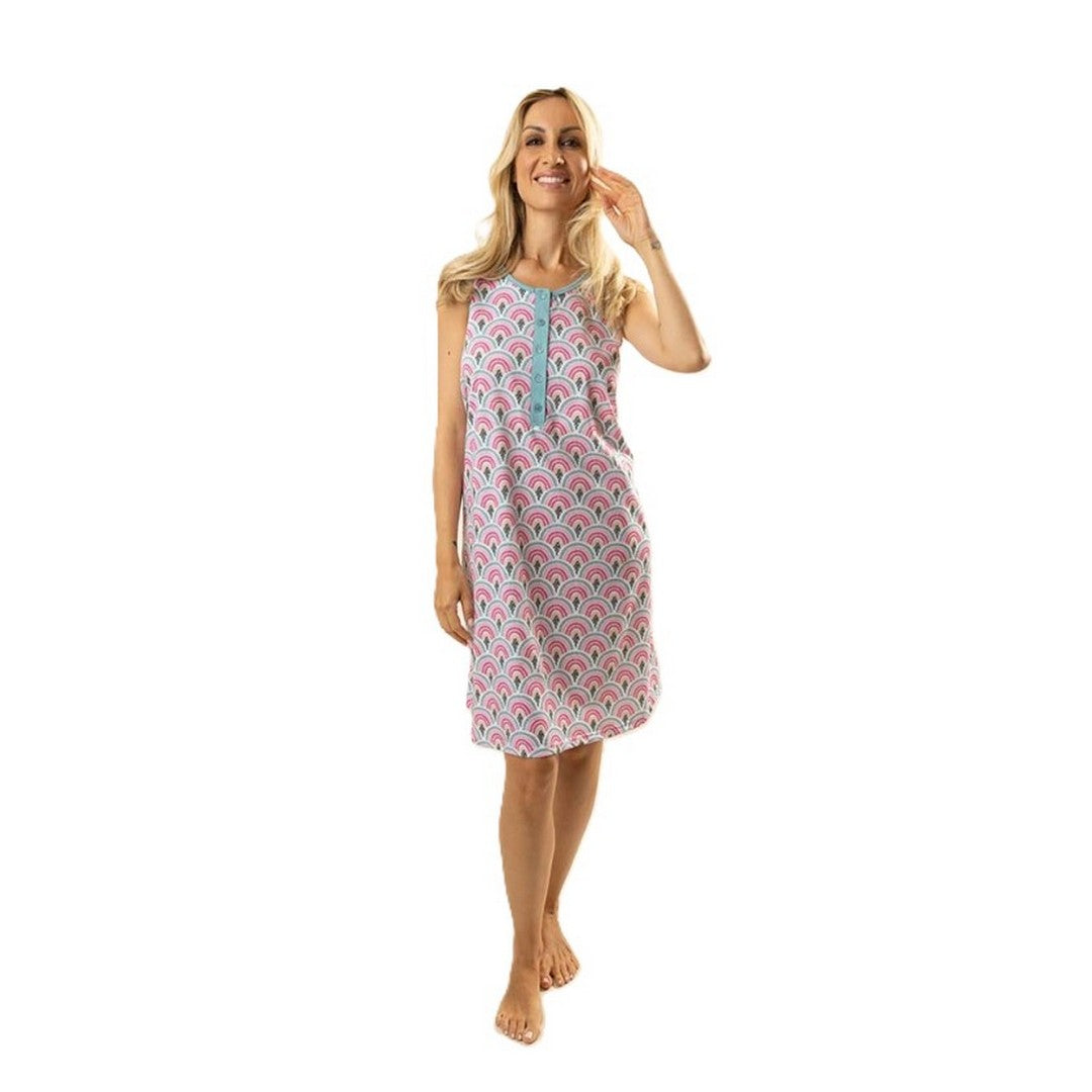 Gary camicia da notte donna conformata in cotone spalla larga - Z55108
