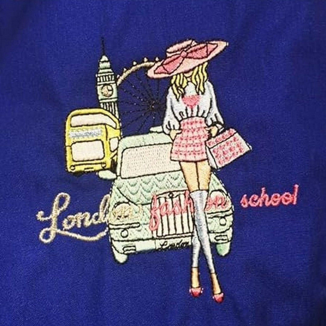 Ambrosino Grembiule Scuola Bambina Bluette Con Bottoni