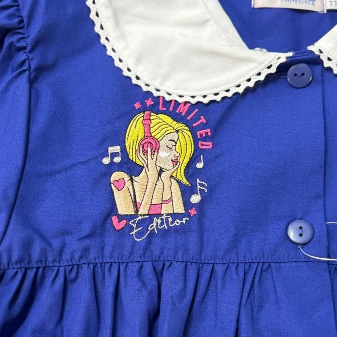 Ambrosino Grembiule Scuola Bambina Bluette Con Bottoni