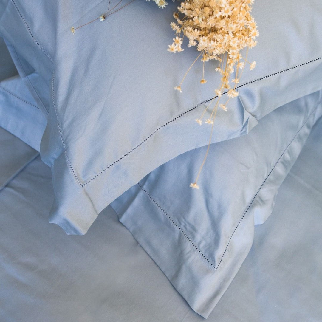 Maestri Cotonieri Home Coppia Federe in Raso di Cotone orlo a giorno