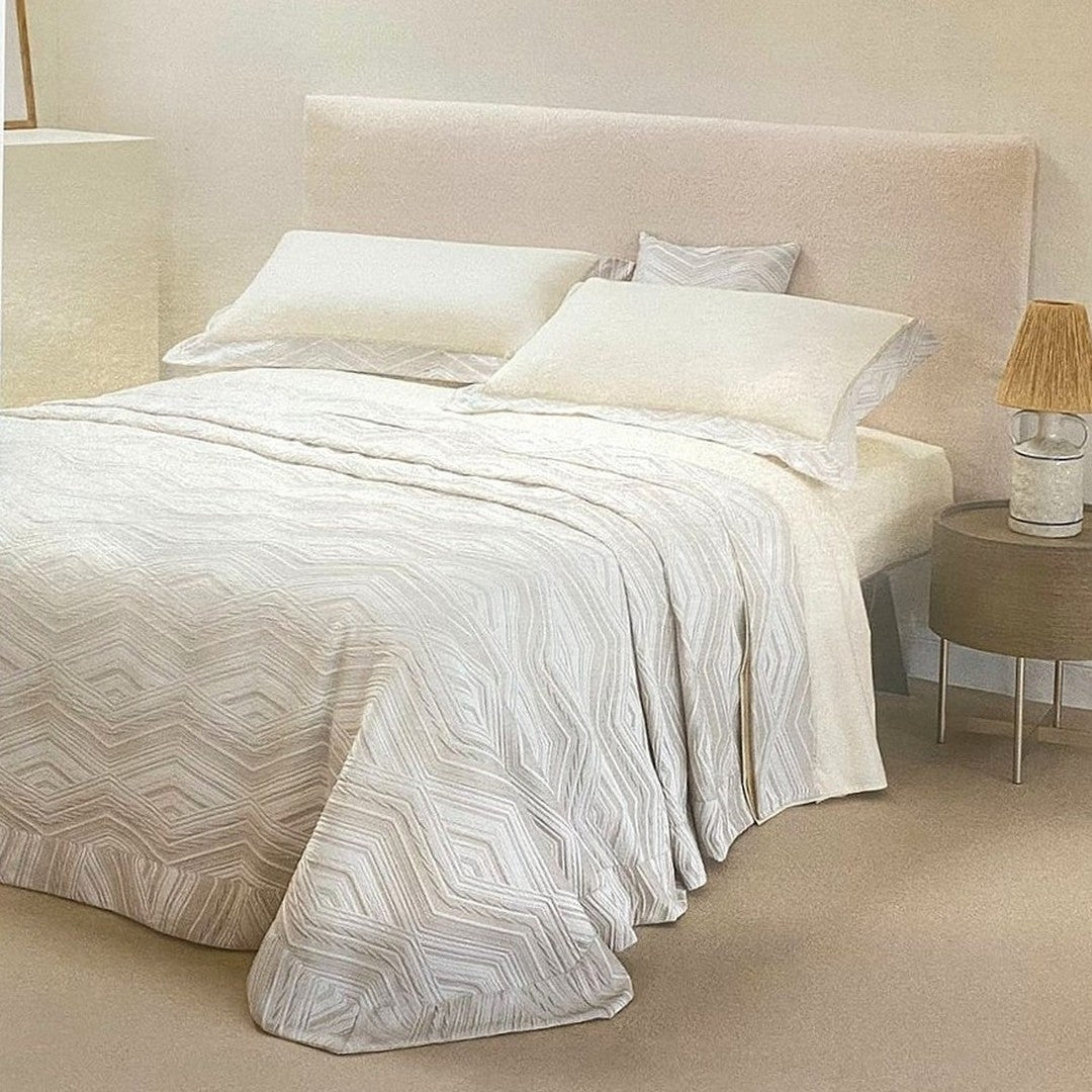 Battaglia Home Copriletto Matrimoniale Times in Tessuto Jacquard con Bordo