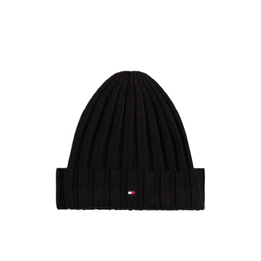 Tommy Hilfiger Kids Cappello Beanie Kids Small Flag in Maglia Morbida - AU0AU020