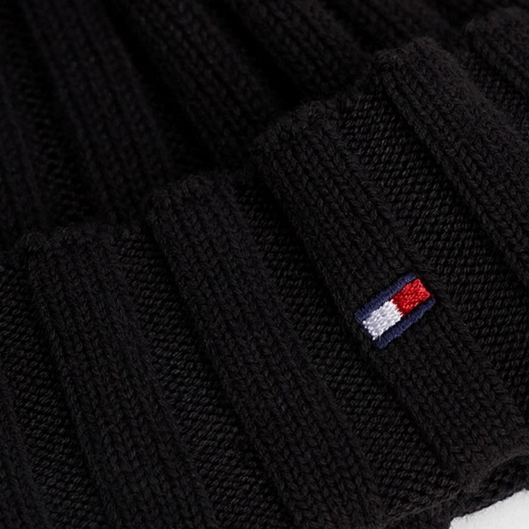 Tommy Hilfiger Kids Cappello Beanie Kids Small Flag in Maglia Morbida - AU0AU020