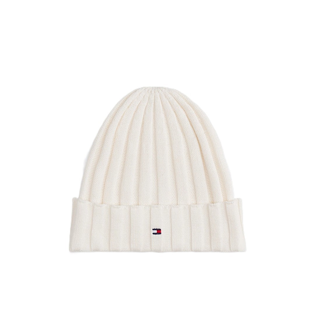 Tommy Hilfiger Kids Cappello Beanie Kids Small Flag in Maglia Morbida - AU0AU020