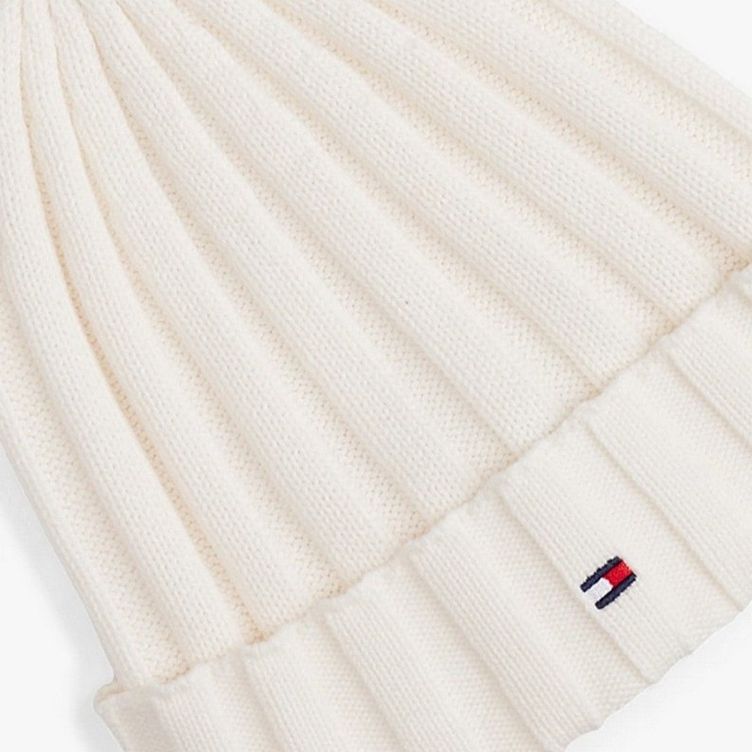 Tommy Hilfiger Kids Cappello Beanie Kids Small Flag in Maglia Morbida - AU0AU020