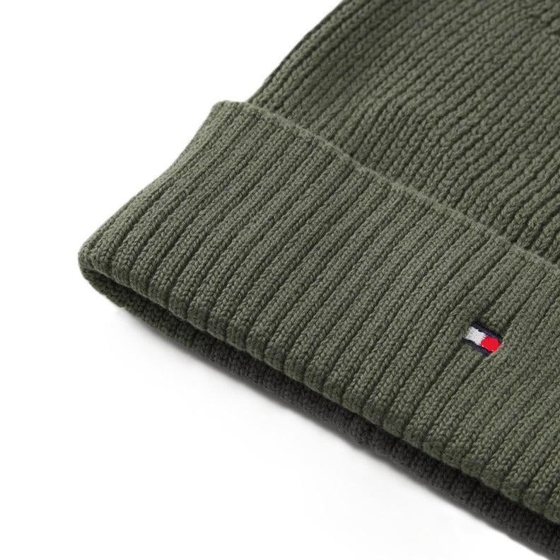 Tommy Hilfiger Kids Cappello a Coste Bambino Rib Flag Beanie - AU0AU02006-MRH