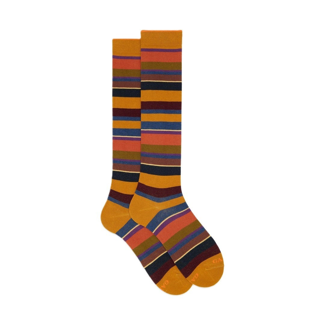 Gallo Calza Lunga Uomo Caldo Cotone Righe Multicolor
