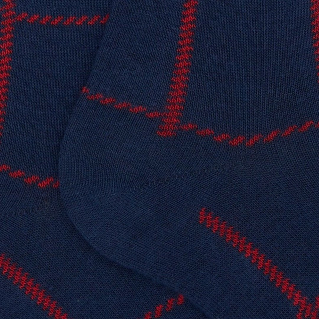 Gallo Calza Lunga Uomo Fantasia Window Pane Blu