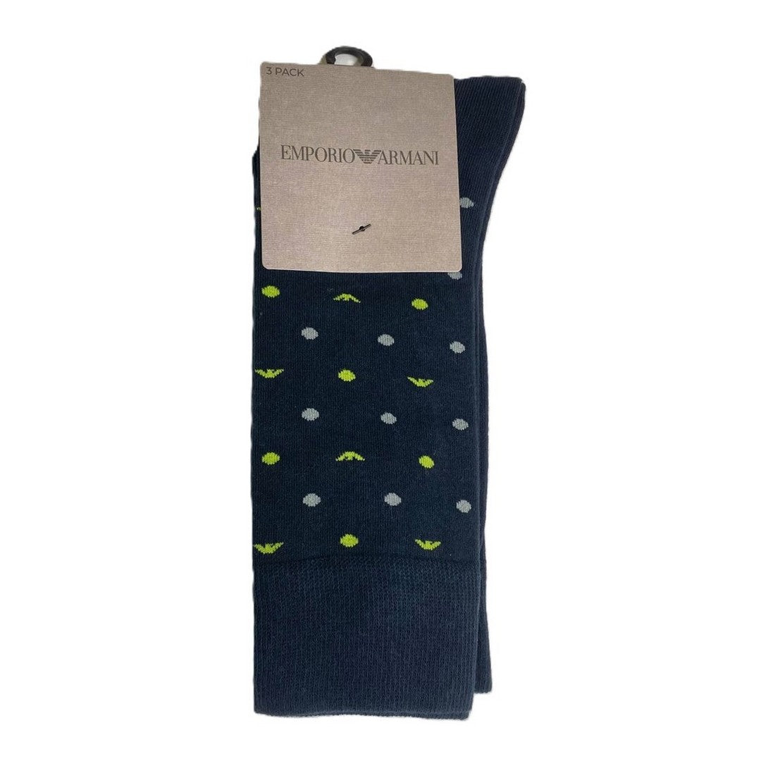 Emporio Armani 3 Pack Calze Corte Uomo Allover Eagle EM000554-AF18145-MB383